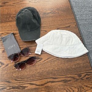 White Shade & Shore Bucket Hat American Needle Grey Baseball 2 LOFT sunglasses